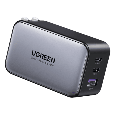 Cargador de Pared / 65 W / 3 Puertos / 2 USB-C + 1 USB-A / GaN II / PD 3.0 / QC 4.0+ / Enchufe Plegable