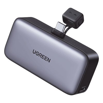 Power Bank / 5000 mAh / USB-C Integrado / 22.5W PD / Pantalla LED / Soporte Integrado
