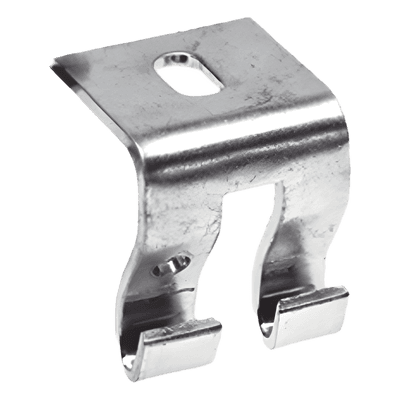 Grapa de Suspensión para Charola Malla / Acero al Carbón Calibre 12 (2.7 mm) / Anchos 50 mm a 300 mm (2 in a 11.8 in) / Múltiples Acabados / Certificación NOM-001-SEDE-2012